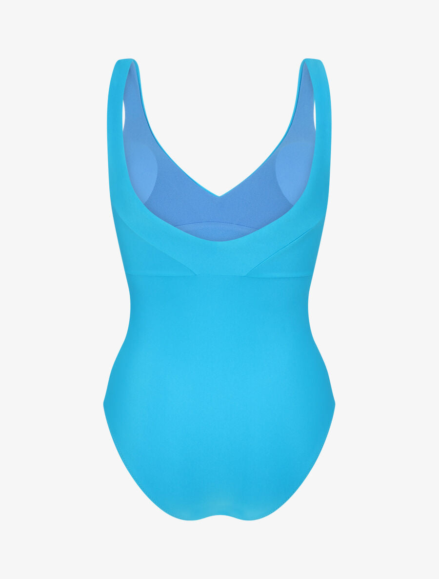 Maillot de bain 1 pièce uni - Turquoise - 4