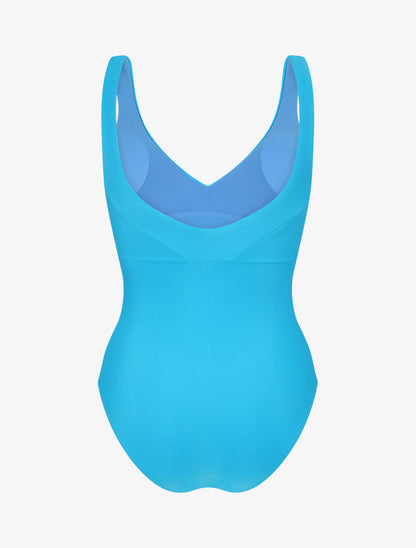 Maillot de bain 1 pièce uni - Turquoise - 4