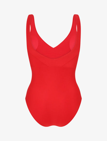 Maillot de bain 1 pièce uni - Rouge - 3