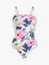 Maillot de bain une pièce à imprimé fleuri - Blanc - 1