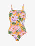 Maillot de bain une pièce à imprimé fleuri - Orange - 4