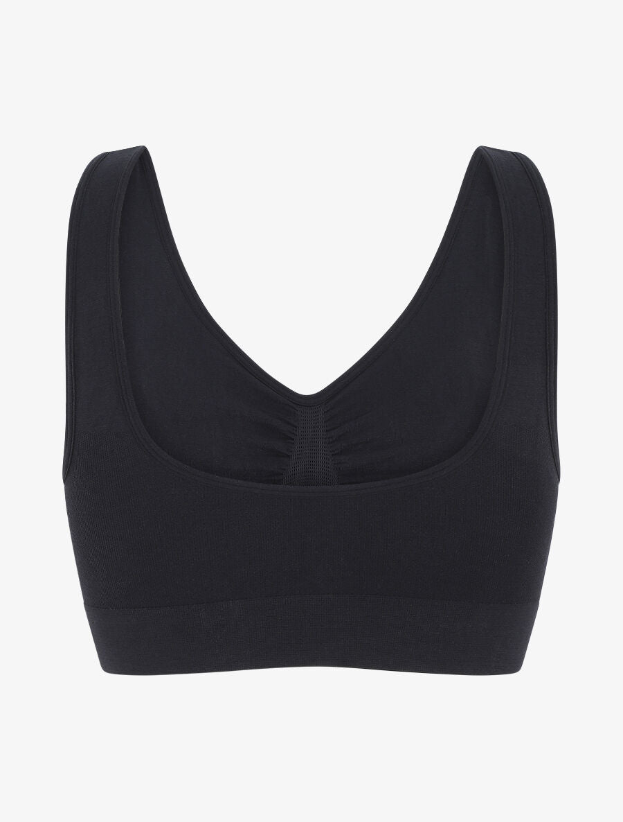 Brassière uni avec coussinets amovibles - Noir - 2