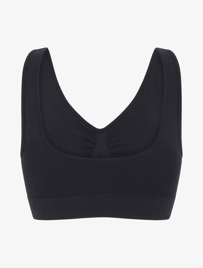 Brassière uni avec coussinets amovibles - Noir - 2