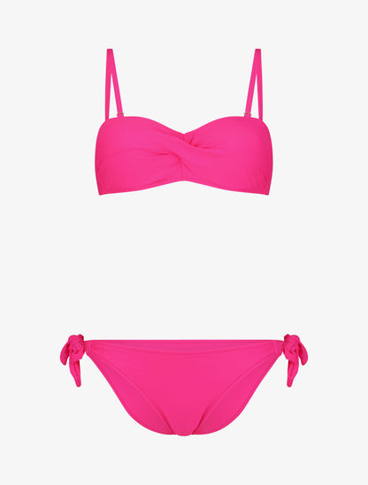 Bikini uni et noeuds - Fushia - 3
