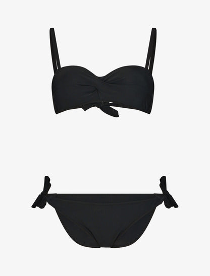 Bikini uni et noeuds - Noir - 3