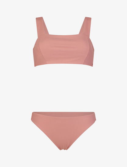 Bikini uni côtelé - Vieux rose - 3