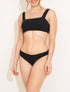 Bikini uni côtelé - Noir - 1