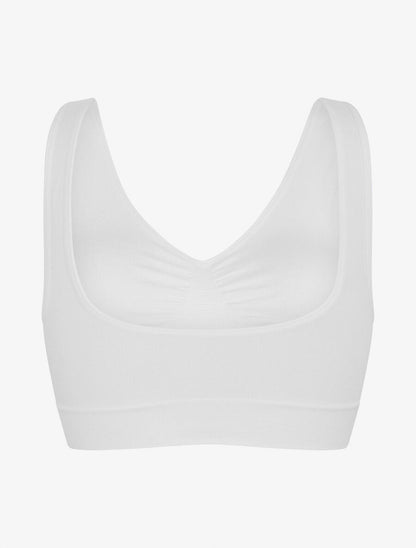Brassière uni avec coussinets amovibles - Blanc - 2