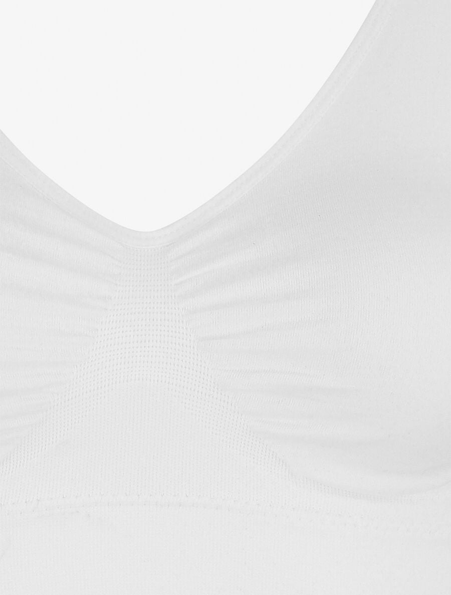 Brassière uni avec coussinets amovibles - Blanc - 3