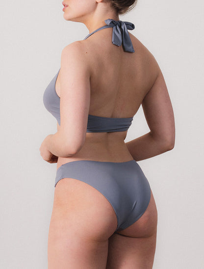 Bikini brassière à liens à nouer - Gris - 2