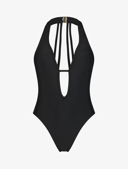 Maillot de bain 1 pièce décolleté - Noir - 3