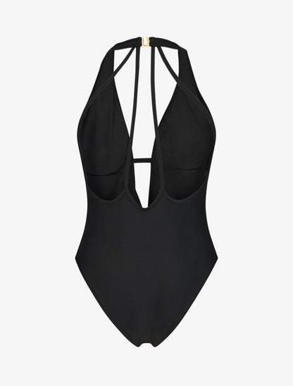 Maillot de bain 1 pièce décolleté - Noir - 4