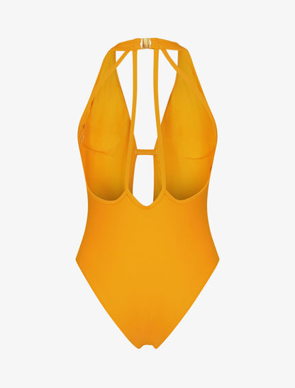 Maillot de bain 1 pièce décolleté - Jaune - 4