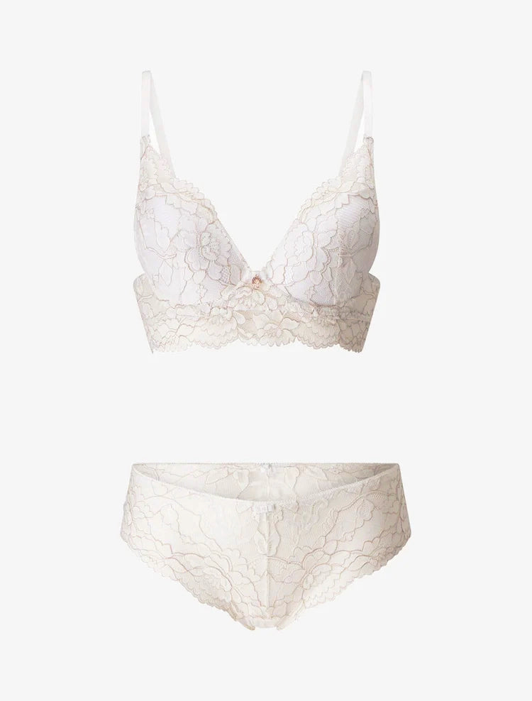 Ensemble lingerie push-up irisé - Blanc