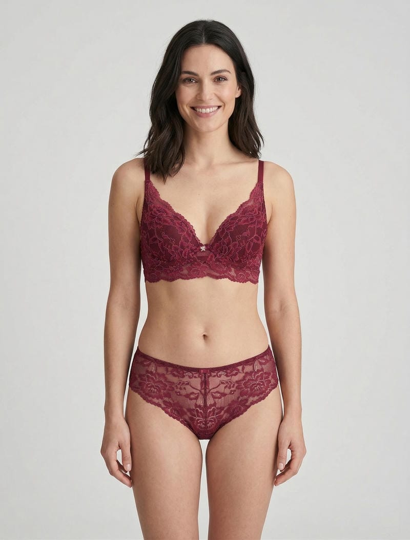 Ensemble lingerie push-up irisé - Prune