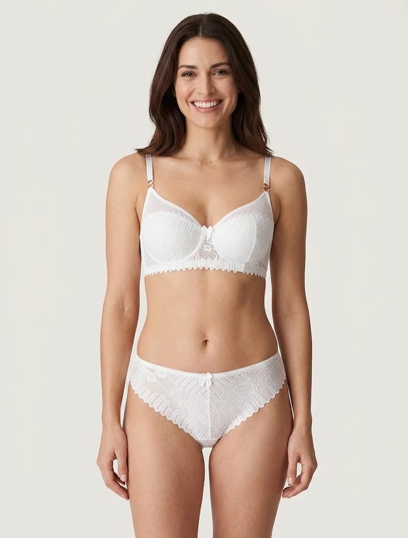 Ensemble lingerie push-up dentelle - Blanc