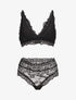 Ensemble soutien-gorge triangle et string en dentelle - Noir - 1