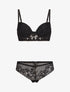 Ensemble push up et culotte en dentelle - Noir - 1