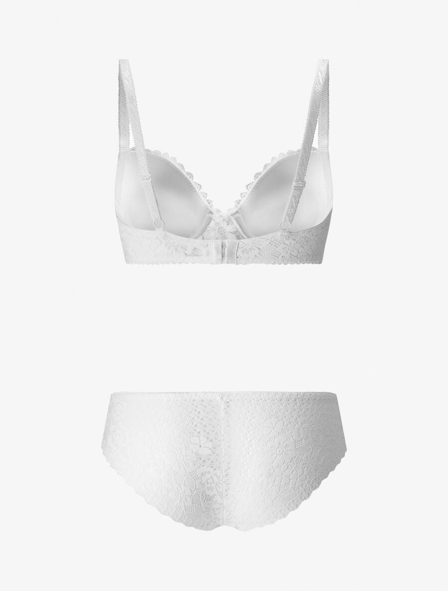 Ensemble push up et culotte en dentelle - Blanc - 2