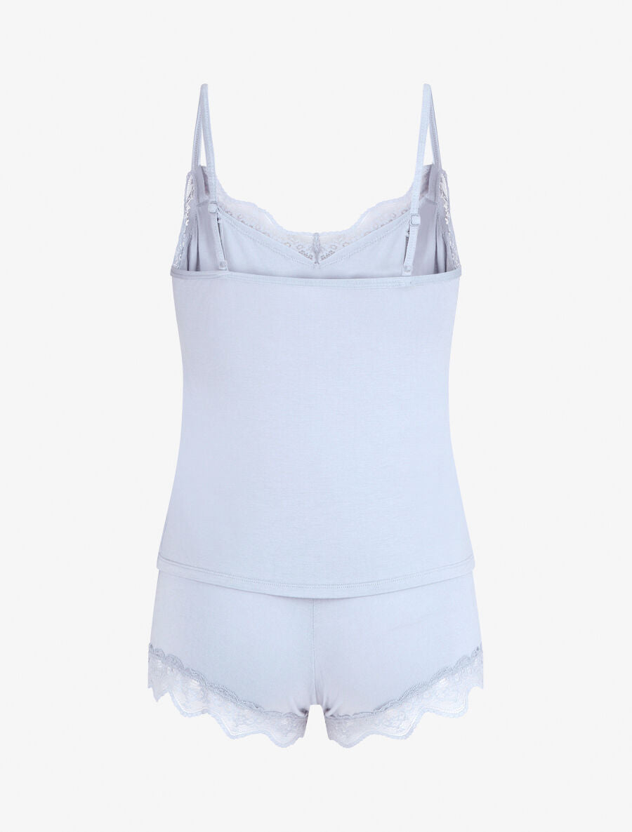 Ensemble caraco et short de pyjama - Bleu gris - 2