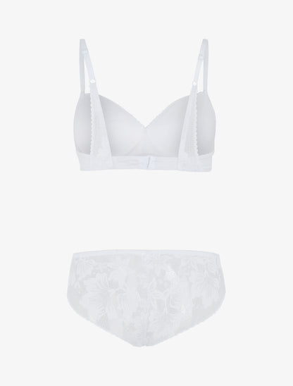 Ensemble lingerie en dentelle - Blanc - 2