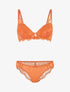 Ensemble soutien-gorge push-up et culotte en dentelle - Orange - 4