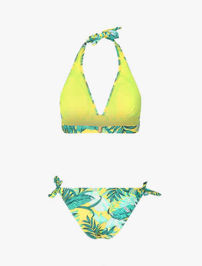 Bikini motif tropical - Jaune fluo - 2