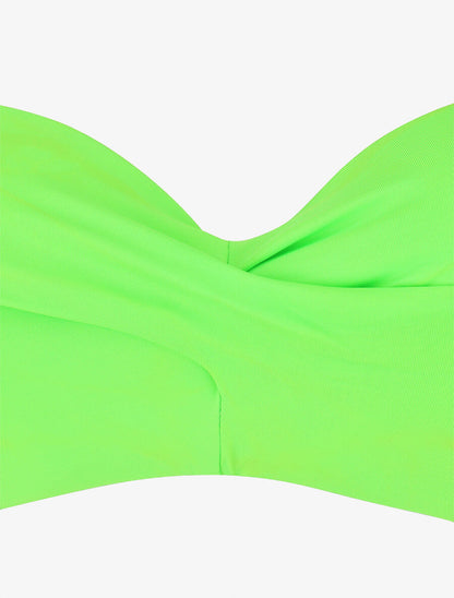 Bikini à balconnet et tanga uni - Vert fluo - 3