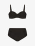 Maillot de bain 2 pièces taille haute - Noir - 1