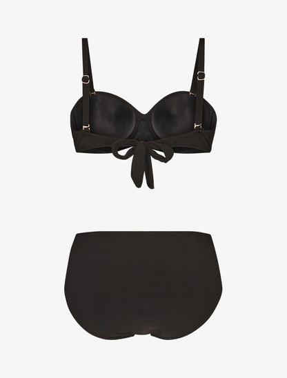 Maillot de bain 2 pièces taille haute - Noir - 2