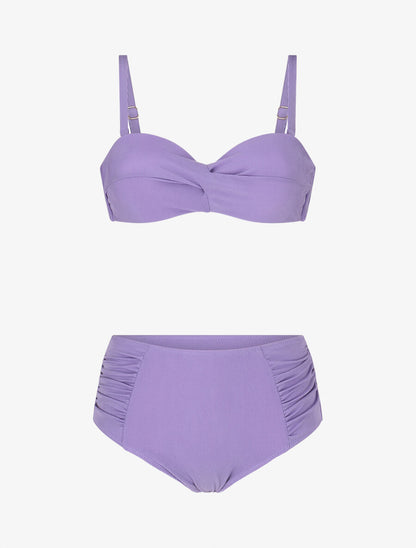Maillot de bain 2 pièces taille haute - Lilas - 1
