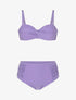 Maillot de bain 2 pièces taille haute - Lilas - 1