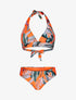 Maillot de bain 2 pièces triangle imprimé tropique - Orange fluo - 1