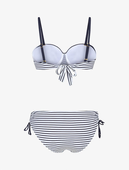 Maillot de bain 2 pièces à rayures - Blanc - 2