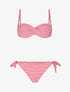 Bikini imprimé rayé - Rose - 1