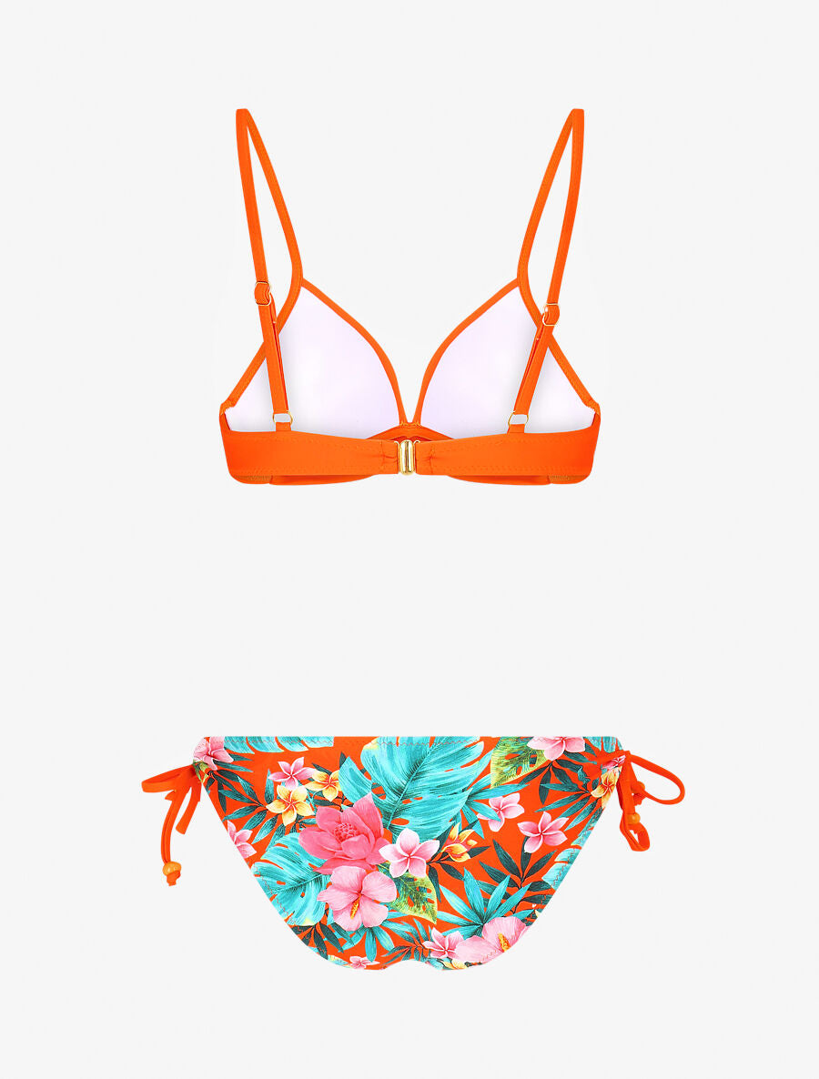 Bikini à imprimé tropical - Orange - 2