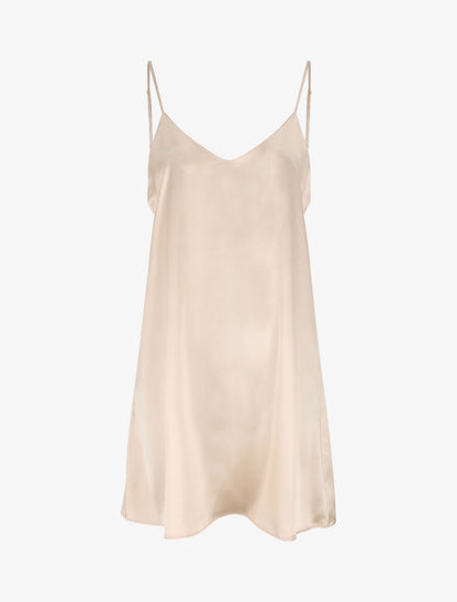 Ensemble kimono et nuisette satinés - Beige - 4