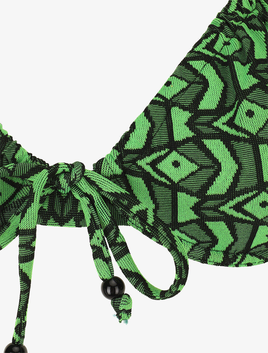 Bikini à imprimé graphique - Noir - 3