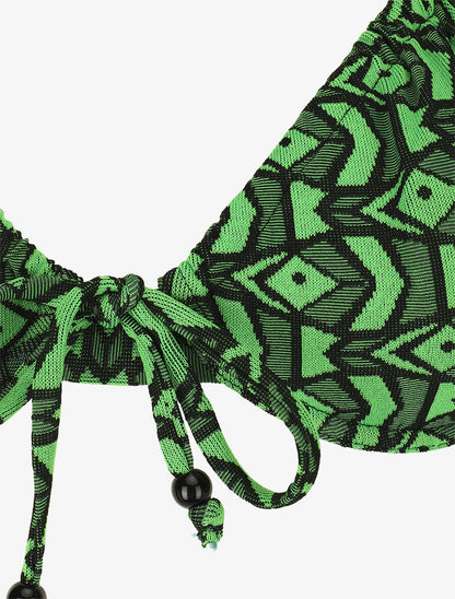 Bikini à imprimé graphique - Noir - 3