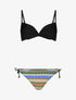 Bikini dépareillé à imprimé aztèque - Noir - 1