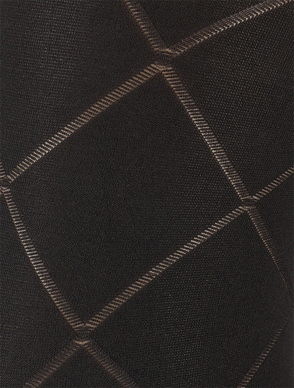 Collants en voile à motif losanges - Noir - 2