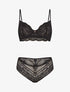 Ensemble soutien-gorge et culotte à bijoux arbre strassé - Noir - 3