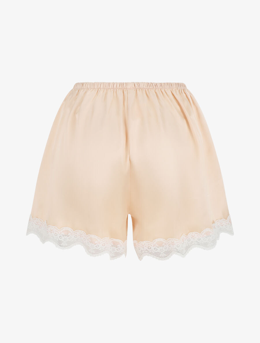 Ensemble caraco et short de pyjama satiné - Beige - 5