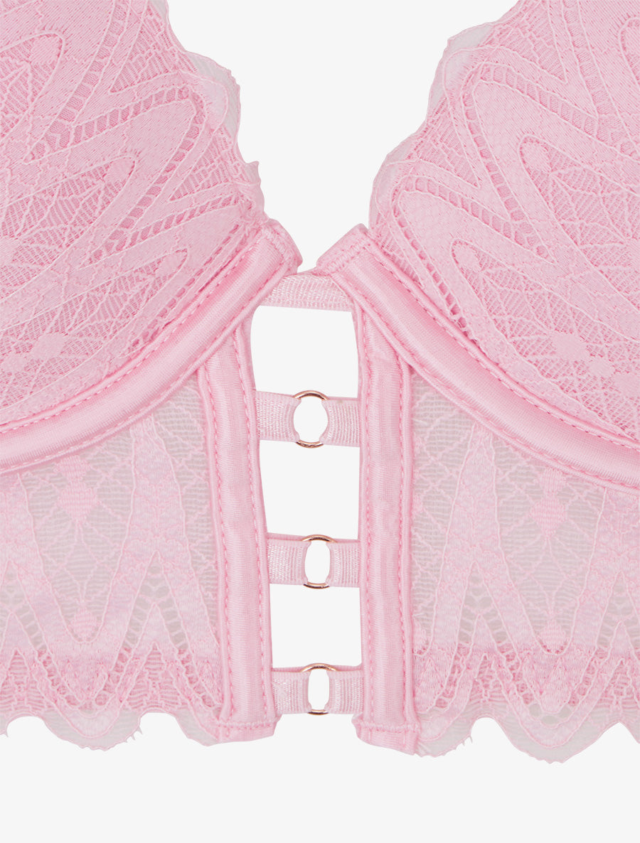 Ensemble lingerie style corset - Rose - 3