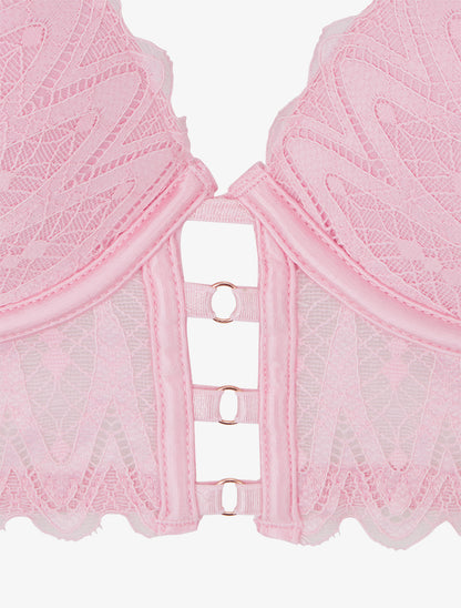 Ensemble lingerie style corset - Rose - 3