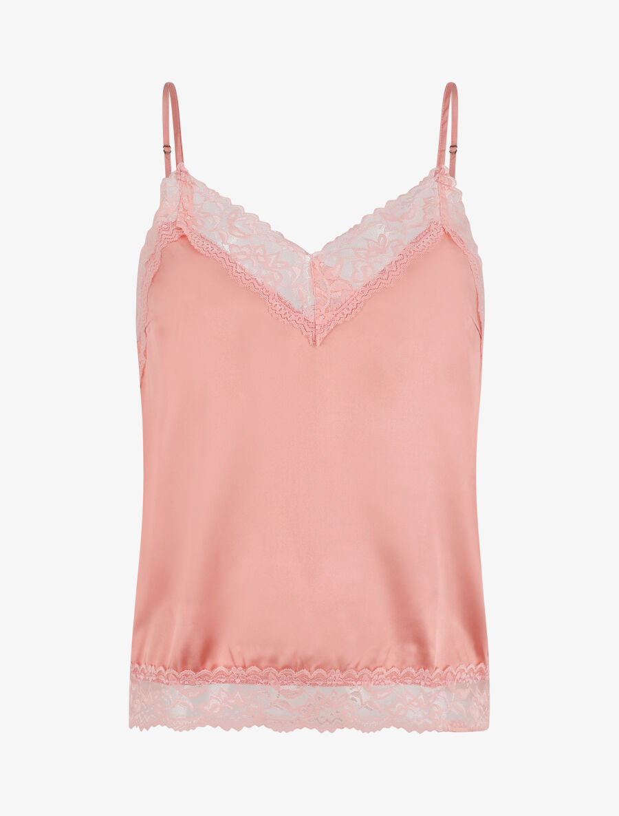 Ensemble caraco et short de pyjama à dentelle - Rose - 1