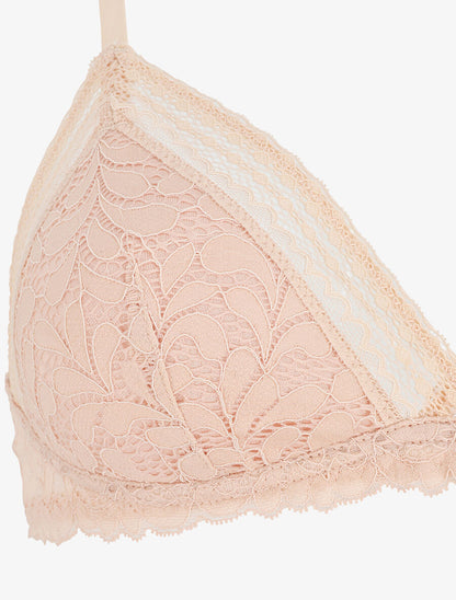 Ensemble push up en dentelle à motifs fleuri - Rose - 4