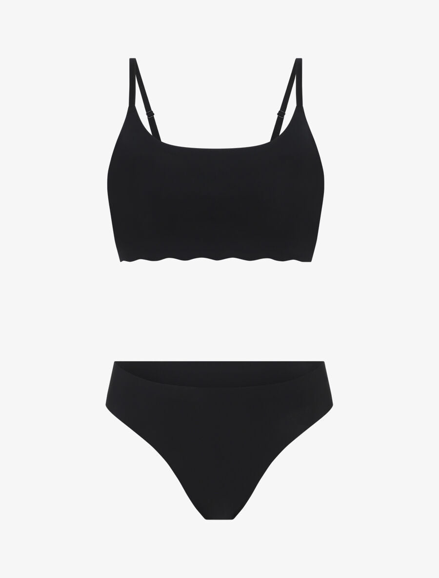 Ensemble brassière et culotte invisibles - Noir - 2