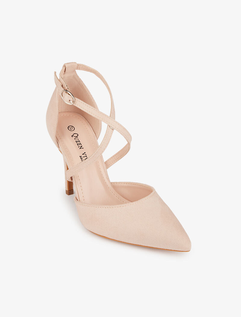 Sandales pointues à brides croisées - Nude - 3