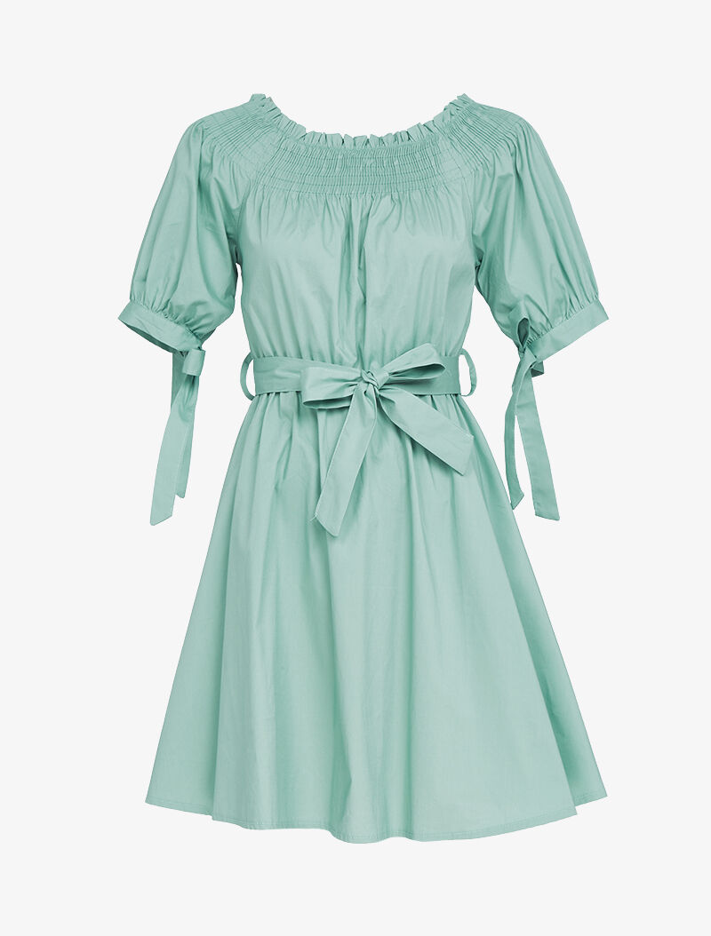 Robe patineuse col bardot on sale